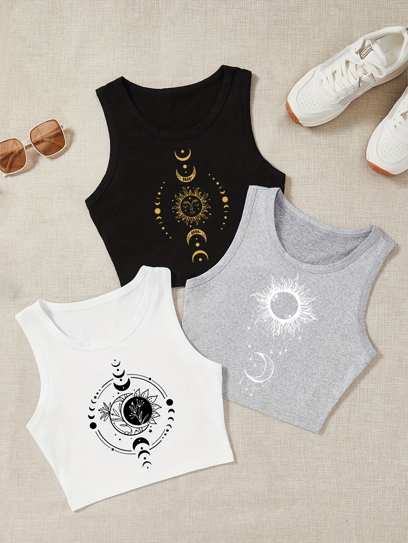Fashion 3pcs Set with Star And Print Women'S Tank Top - Image 2