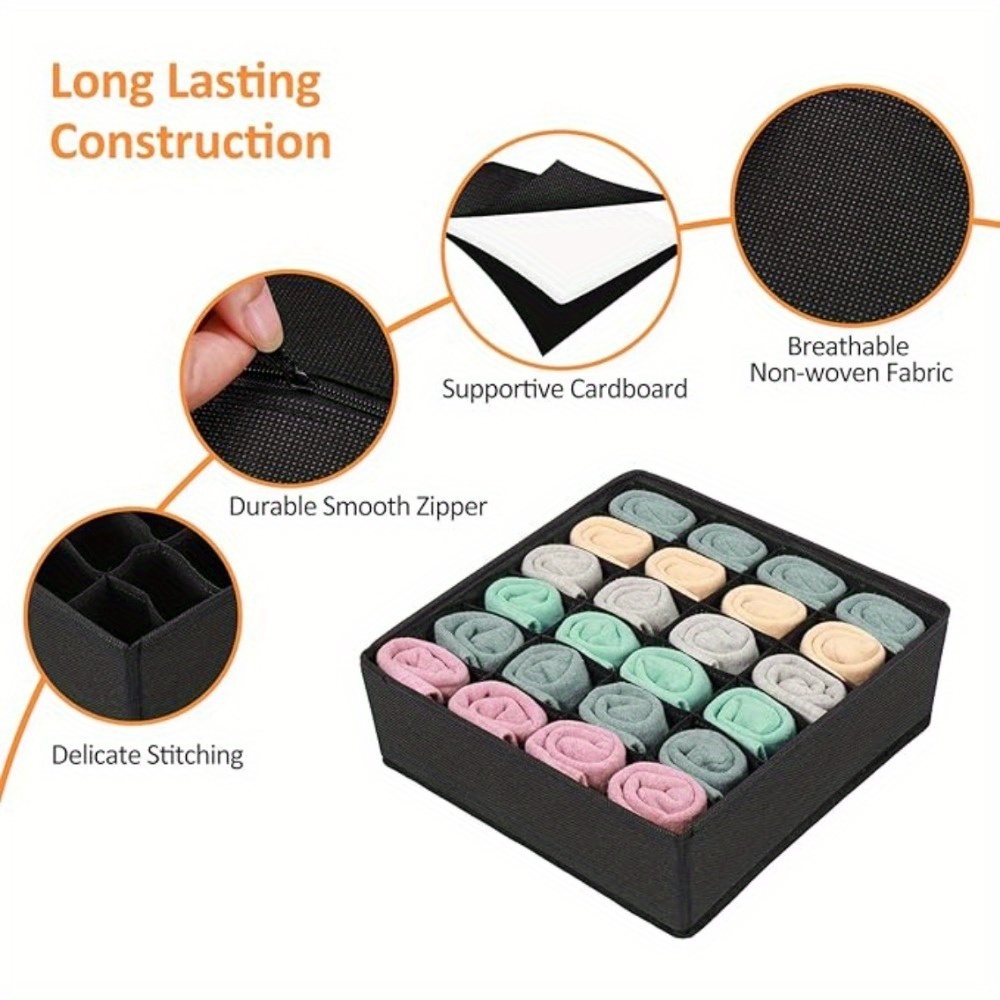 1pc 6/7/8/24-slot Fabric Bra Storage Box, Underwear Organizer For Room Decor, Home Decor, Bedroom Decor, Storage Box, Household Storage