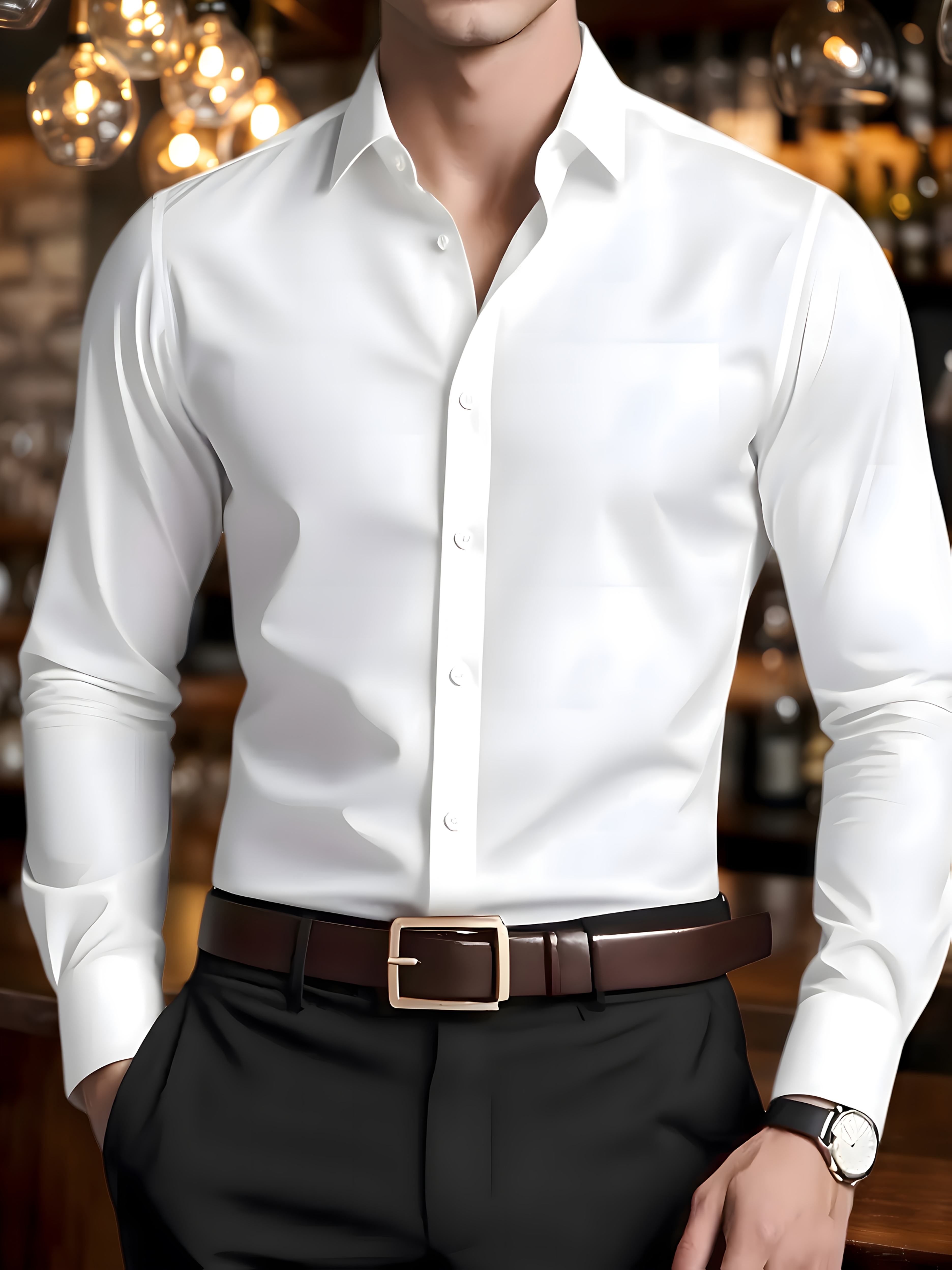 item picture spring and autumn thin mens high end business casual shirt with wrinkle and iron free technology breathable and sweat free easy to   of essential for workplace  