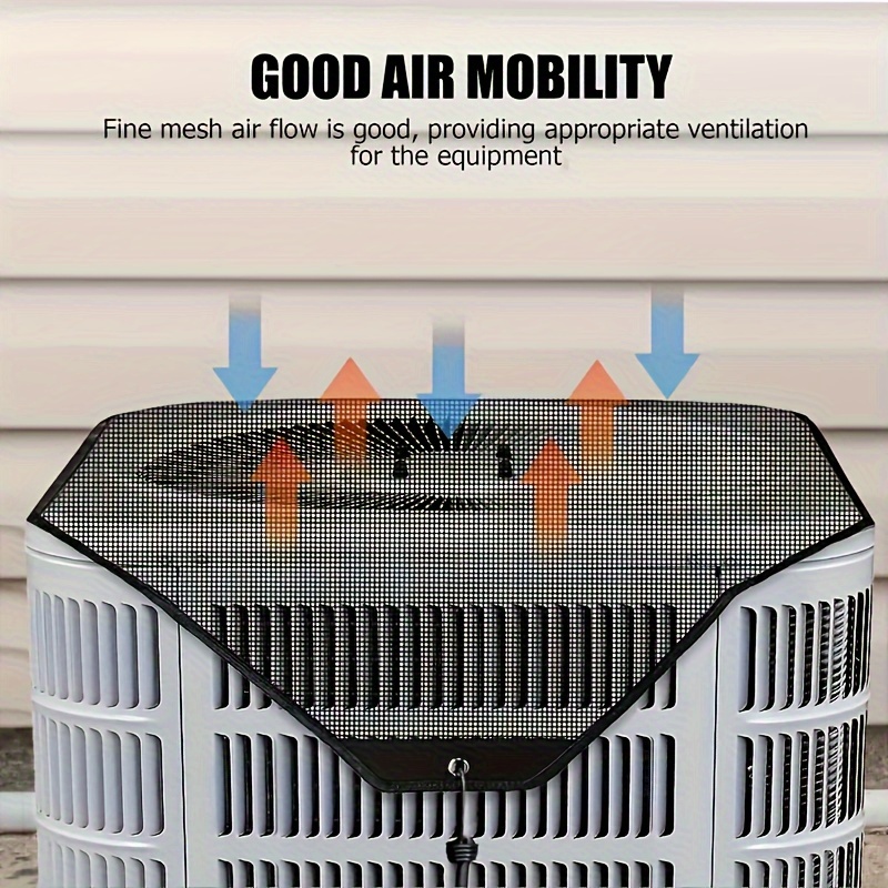 

1pc, Outdoor Air Conditioner Cover Water Resistant Fabric, Design, Protects Against Dust And Cold Air, Pvc Mesh For Ventilation