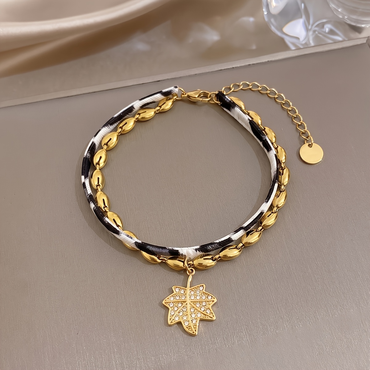 Women's Fashionable 18K Golden Plated Double Bracelet