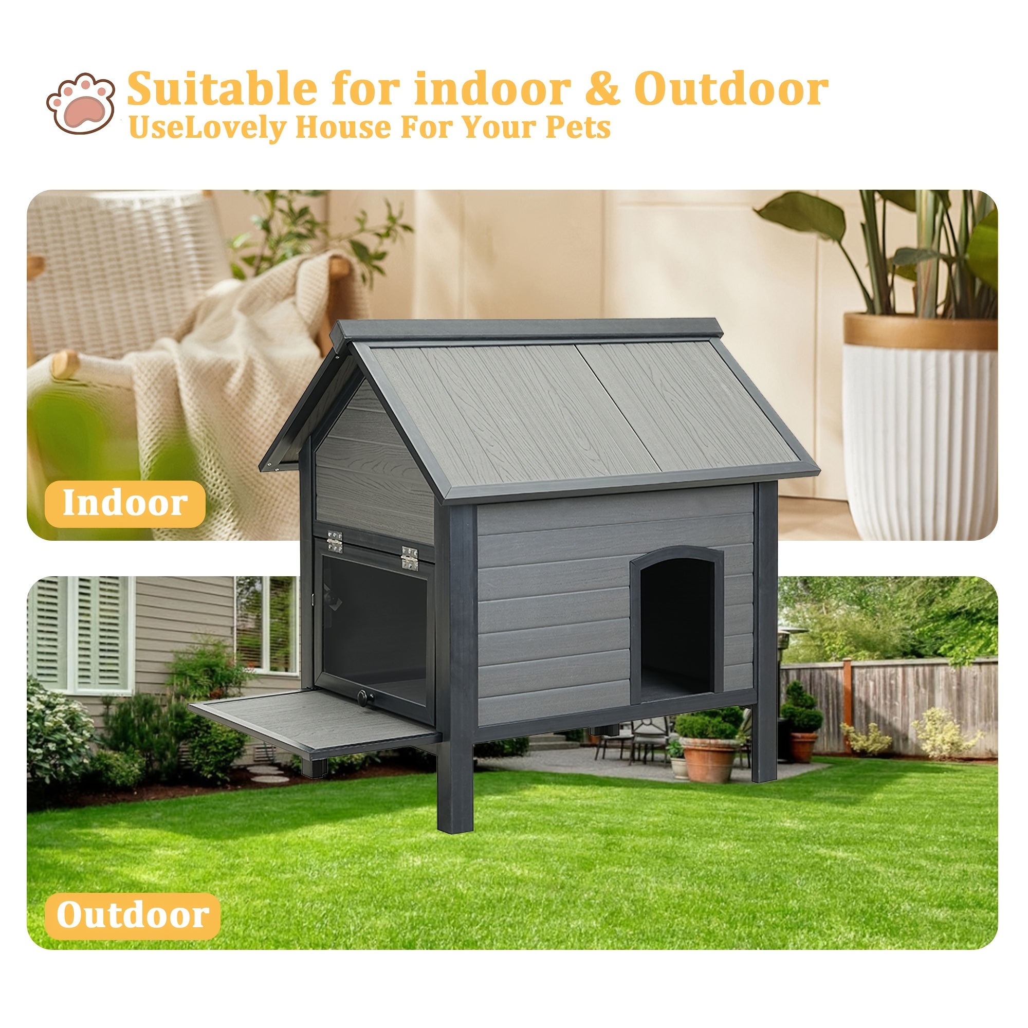 weatherproof indoor outdoor cat house multiple cats small Temu