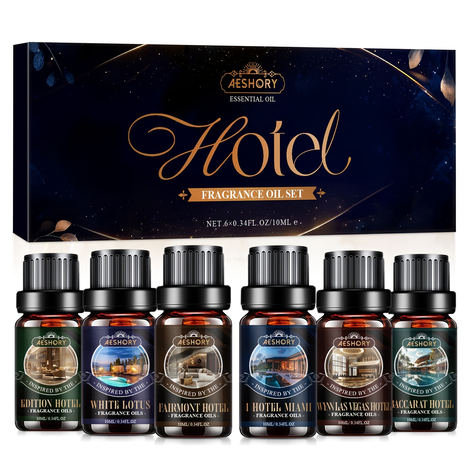 TEMU Set d'huiles essentielles pour hôtel, 6 pièces