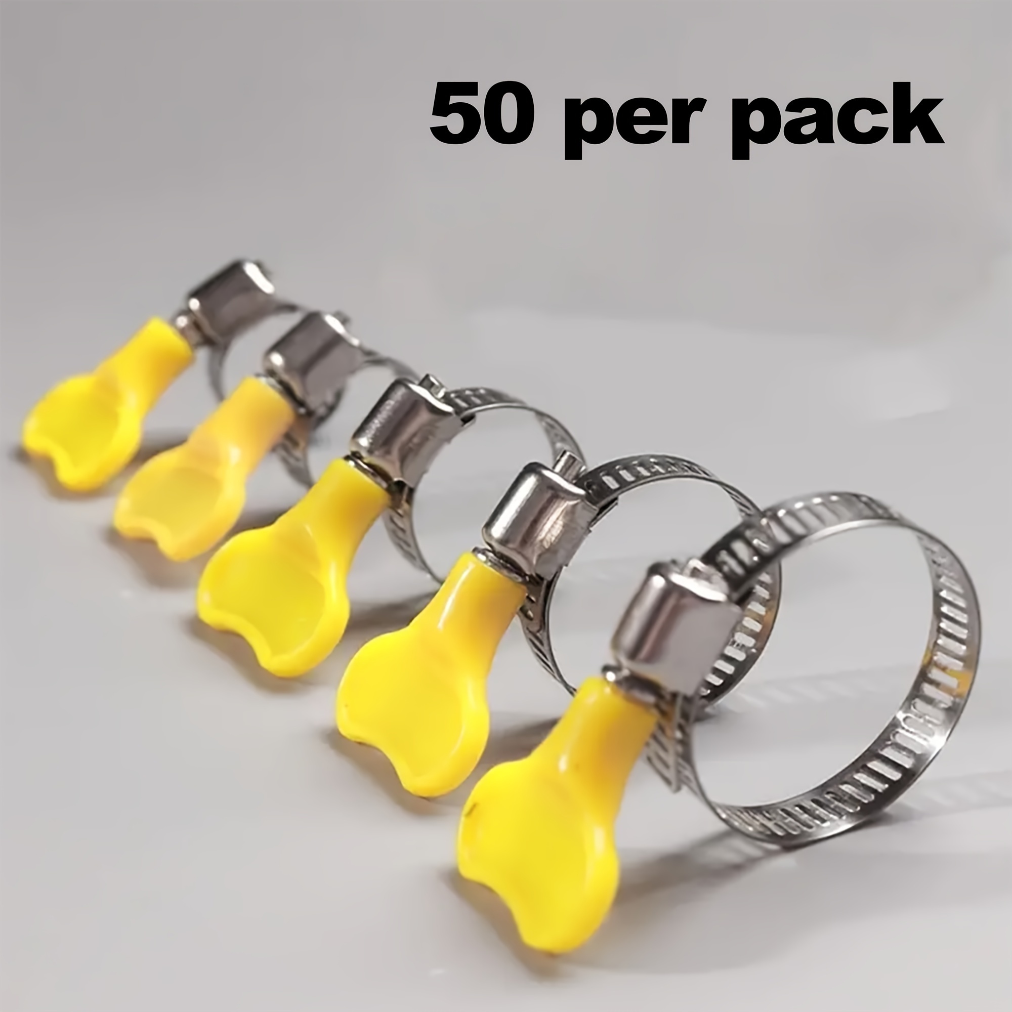 

50pcs Hose Clamps, Hand-twist Handle Clips Clamp Pipe Clamp Water Pipe Gas Pipe Stainless Steel Hose Clamp