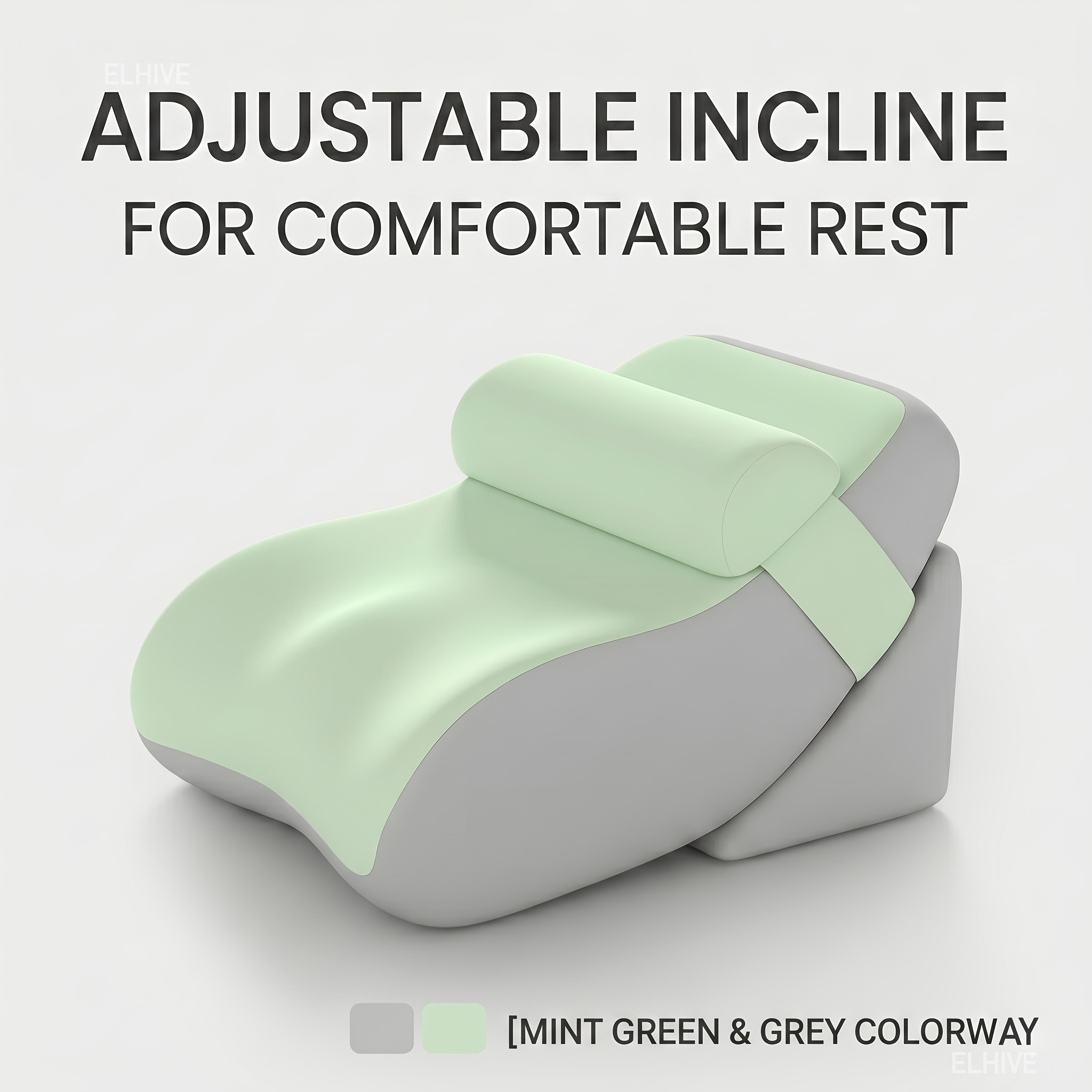 TEMU 3pcs Set Adjustable Backrest Pillow For Sitting In Bed, Memory Foam Reading Wedge Cushion, Multi-angle Ergonomic Fit For Head, Neck, And Back,