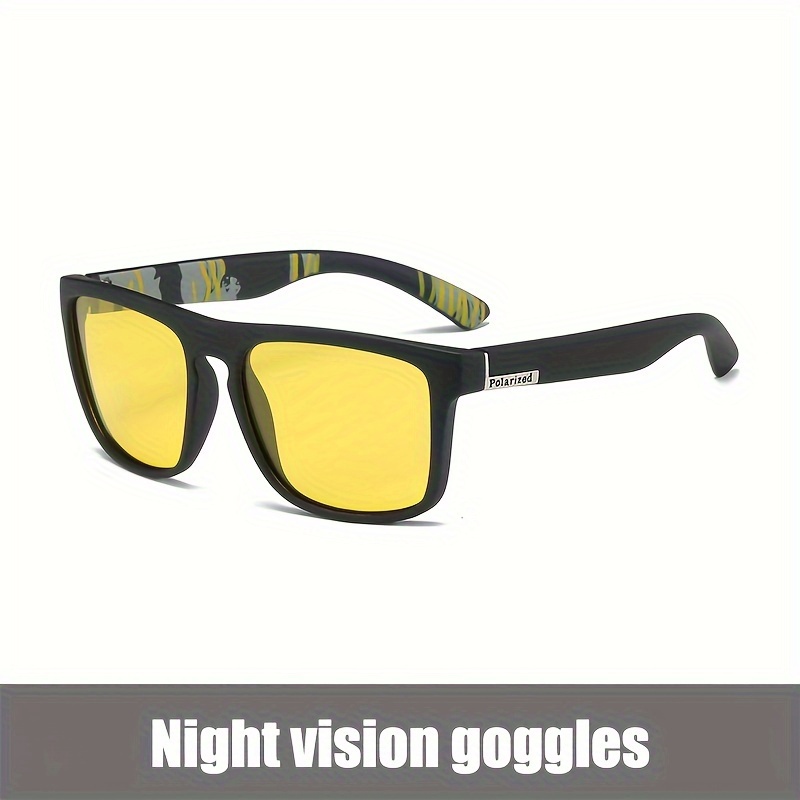 1pc Mens Trendy Polarized Sports Cool Pattern Transparent Temple Ladies  Driving Glasses Night Vision Glasses Stylish Design Seaside Vacation, Shop  The Latest Trends