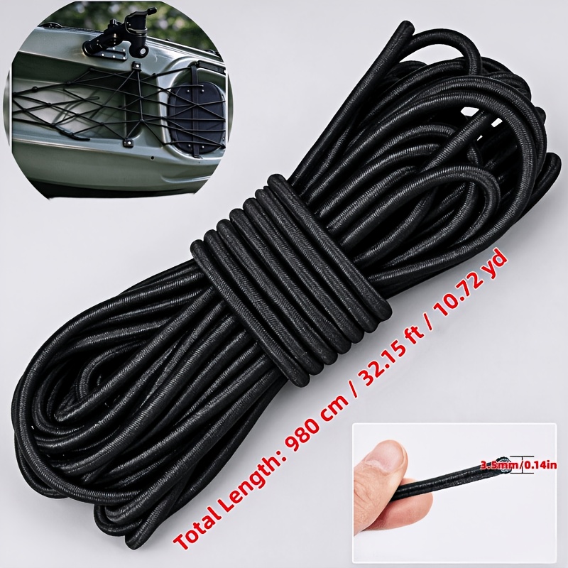 TEMU 1pc Corde Élastique Multi-, 32.15 Feet de Corde Élastique, Ligne d'Extension Résistante à l' pour l'Artisanat, le Camping, le Kayak, la Fixation