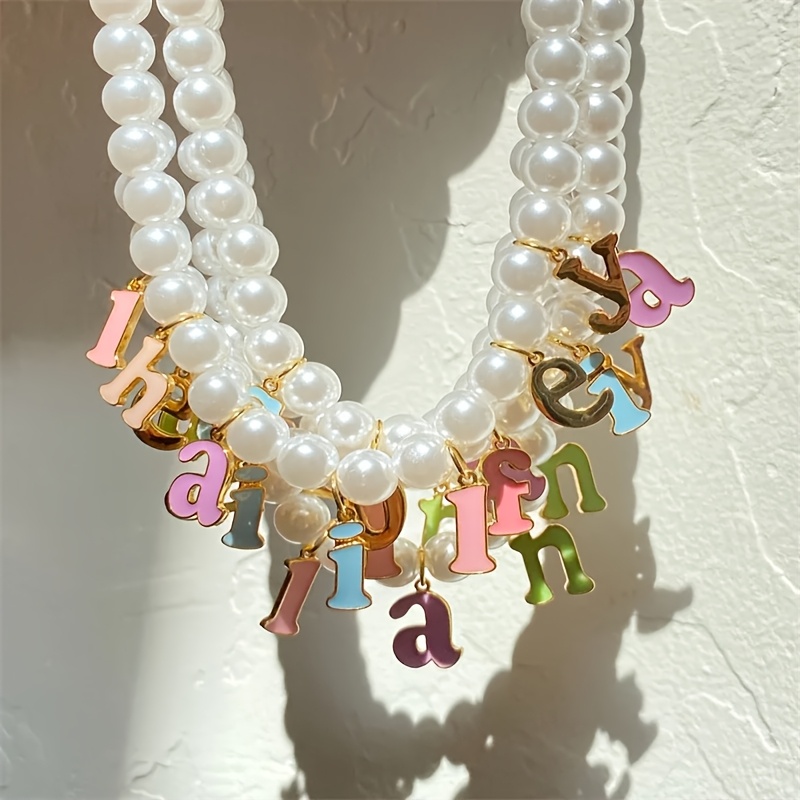 

Colored Necklace Personalized Necklace 26 Enamel Engagement Jewelry 's Day