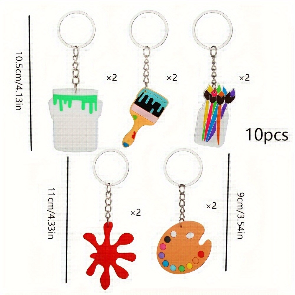 10pcs, Keyring Packs, Party Favor, Of Doodle Art Theme Keychain,gift For New Year,valentine's Day