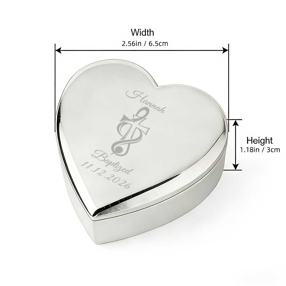 Heart-Shaped Zinc Alloy Jewelry Box, Customizable