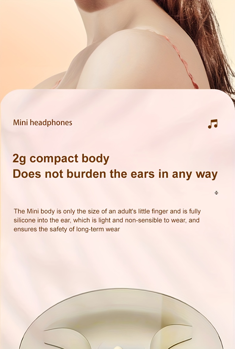 Invisible Sleeping Headphones - Ultra Small Mini In Ear Sports 6.0 Bluetooth Wireless Earphones, 6D Bass Sound Effect HIFI Music Earbuds, Low Latency, Dual Noise Reduction, And Sleep/Game Mode, Surprise Gifts for Couples, Students, And Adults