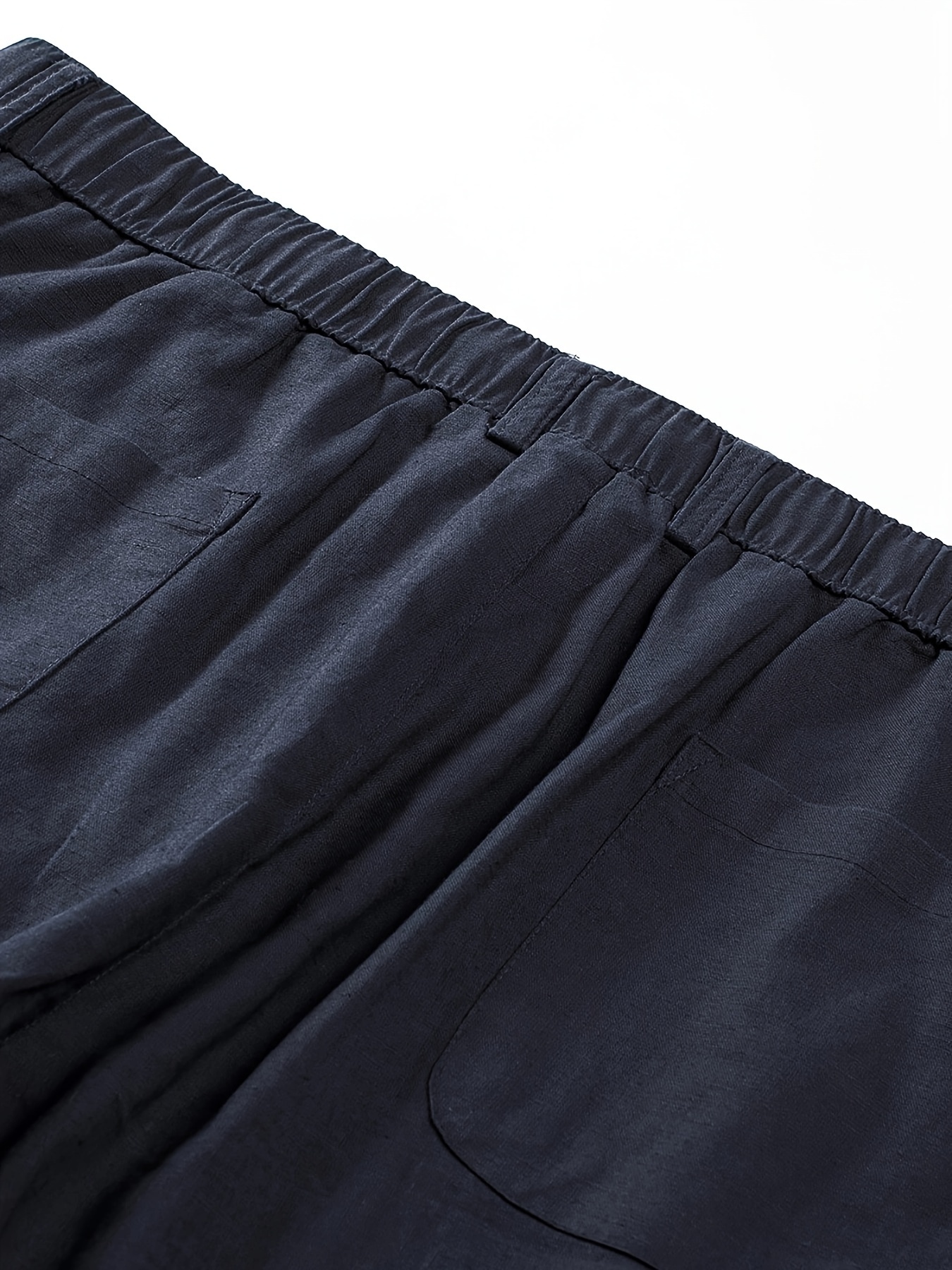 Men's Casual Cotton Linen Blend Soft Loose Fit Drawstring - Temu