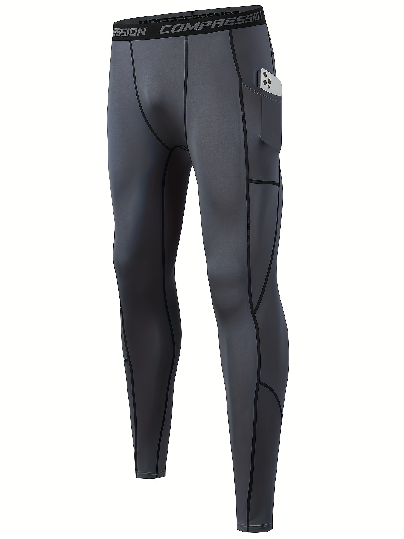 mens compression running pants quick dry sweat wicking high Temu