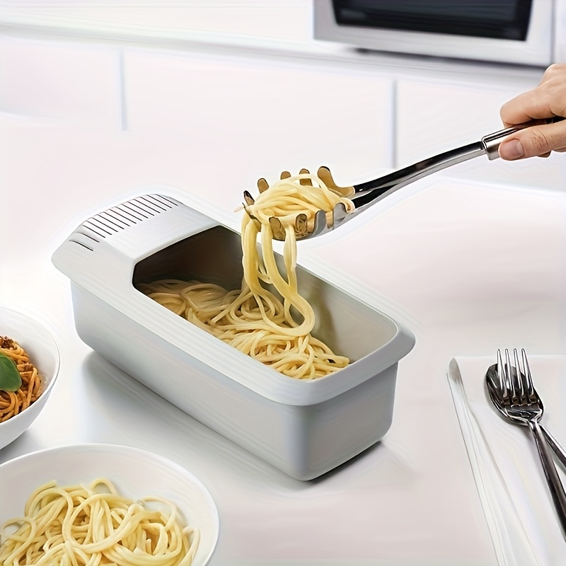 Image of Microwave Noodle Pot, Suitable For - To Boil, With Filter, Non Stick And , Durable Food Safety Plastic, Easy To Operate Spaghetti And Pasta With 1 Hand
