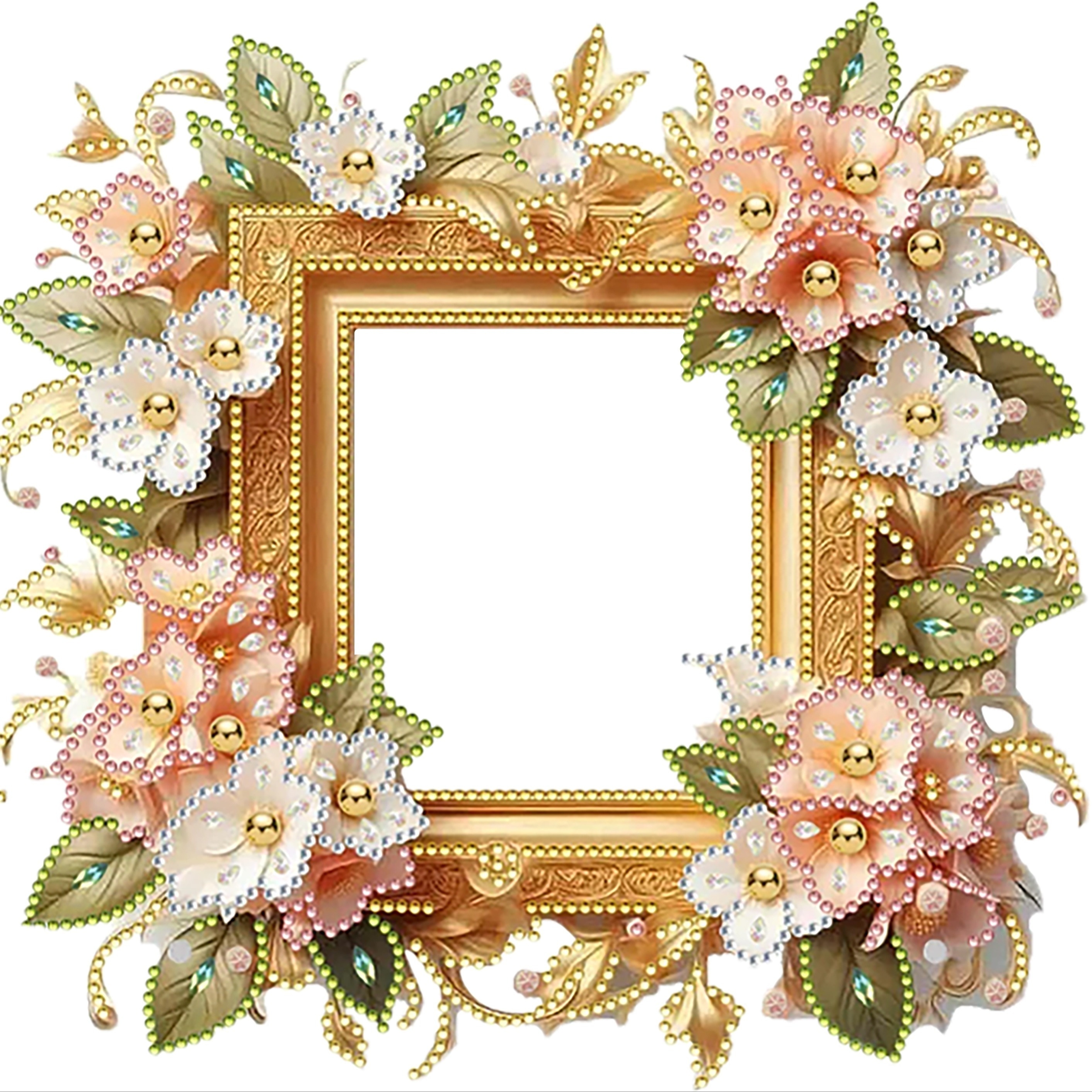 

Diy Diamond Painting Kit With Unique Acrylic Gems - Creative Floral Frame Craft Set, Handmade Mosaic Design, Decorative Acrylic Frames For Home Decor, Complete Accessory Kit In Gift Box