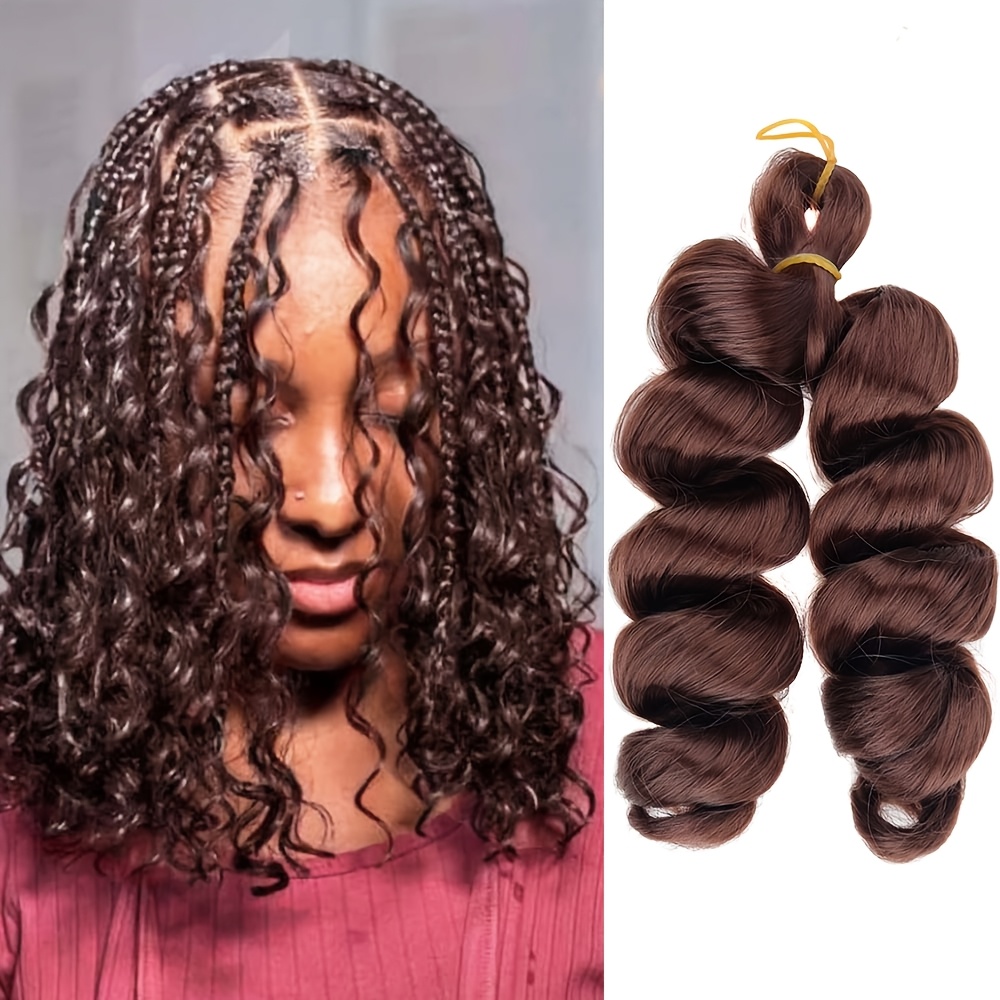 TEMU 1pc-2pcs Pelo postizo sintético trenzado de 12 pulgadas estilo siamés para mujer, 75G/pza, adecuado para mujeres, de color de negro a marrón ,