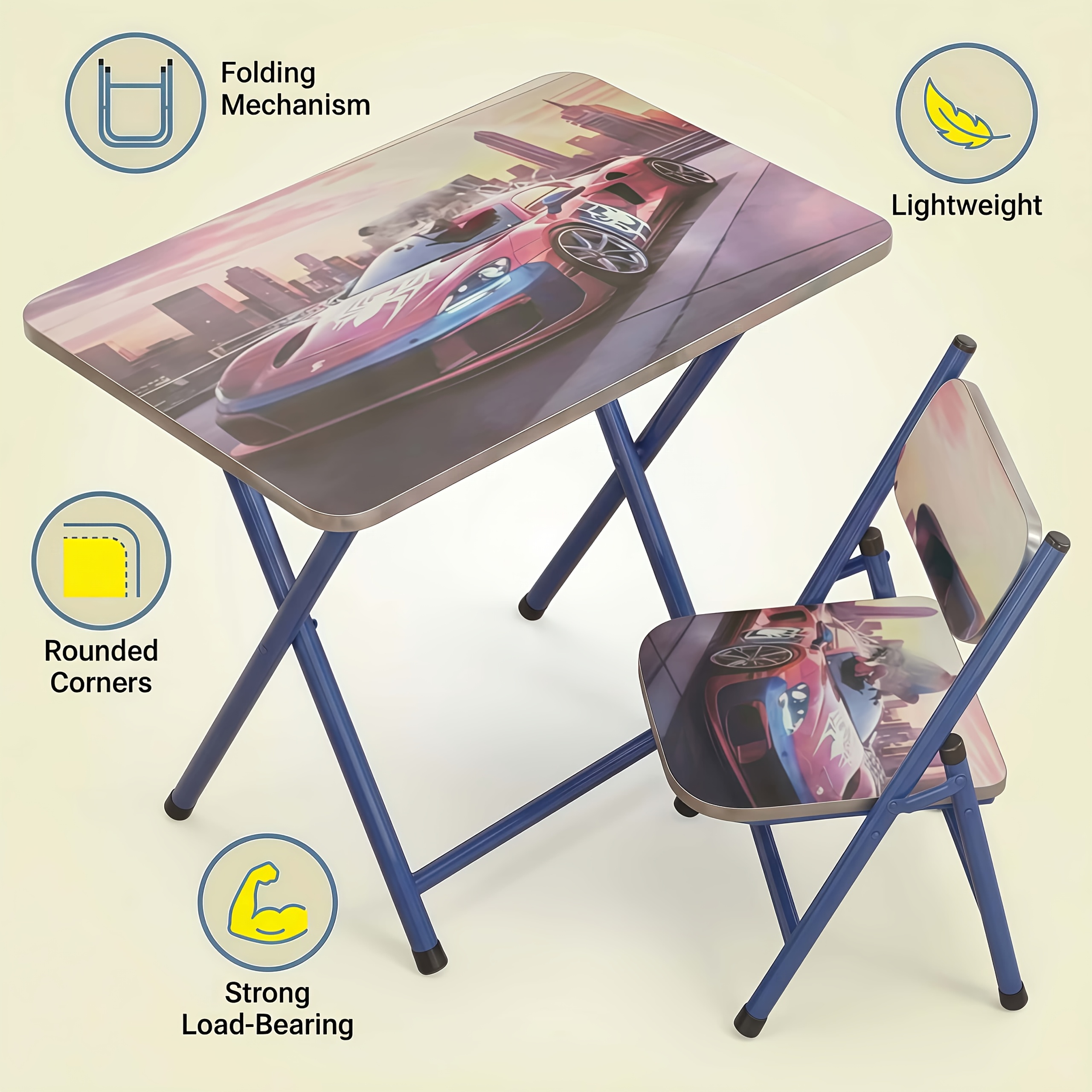 Small Classroom Desk And Chair Set Suitable for Students 3-18 Years Old Youngsters's Study Table Primary School Students Writing Homework Book Table Foldable Home School Desk And Chair Set