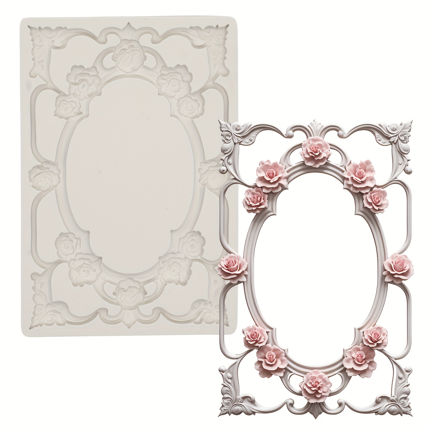 Creative Picture Frame Silicone Mold Dessert Cake Lace Decoration Chocolate Candy Pastry, Fondant Mold Resin Kitchen Baking Tool