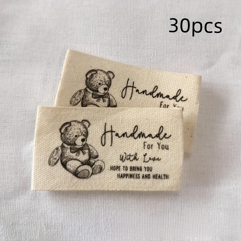 30pcs "handmade, Full " Woven Labels – Pure Embroidery Patches, Suitable For Crafts, Quilting, Bags, And Clothing, Wallet Making, Diy Wallet Making
