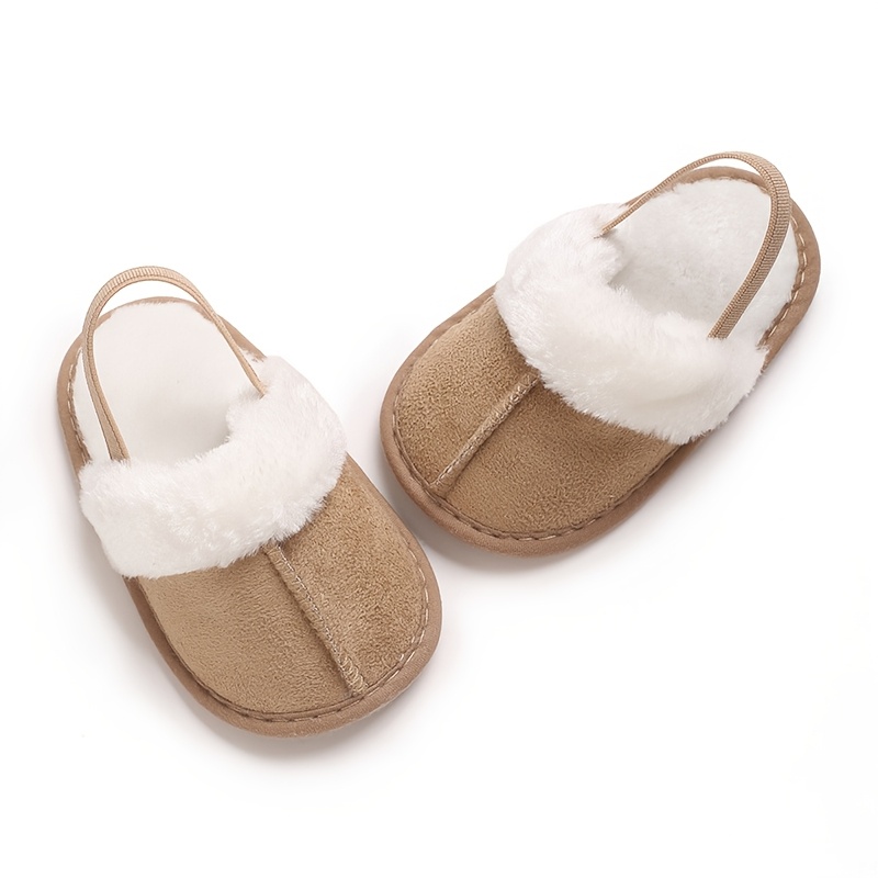 Cute Slippers for Babies Aged 0-18 Months, Suitable for Autumn And, Featuring Plush Lining for Warmth, Soft Soles for Comfort, And Designed for Indoor Leisure And Early Walking.