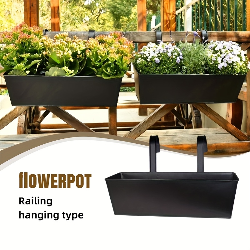 2pcs 4pcs heavy duty hanging planters 16in metal rail fence - Temu Czech  Republic