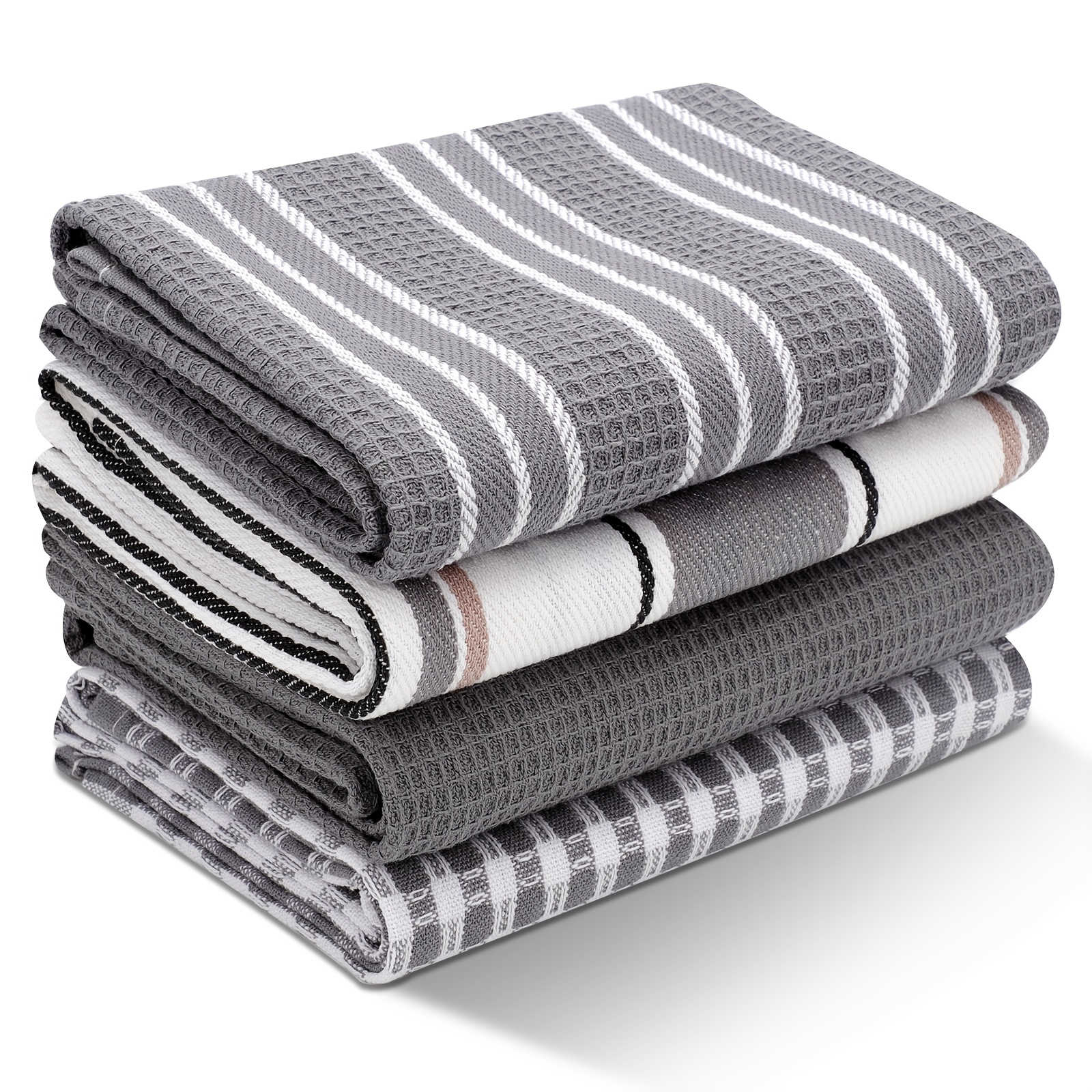 TEMU Of 4 Oversized Kitchen Towels (17" X 25"), Perfect For Cooking, Cleaning, And Drying Hands, Made From Absorbent And Durable Materials, Ideal As A Gift