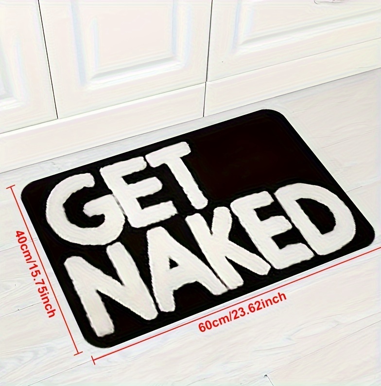 get naked   bath mat black non slip machine washable   bathroom living room bedroom entrance bathroom mat details 0