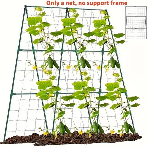 1 heavy duty pvc garden trellis net provides strong support for climbing plants flowers and vegetables durable weather resistant material easy to set up and secure stakes suitable for outdoor gardening