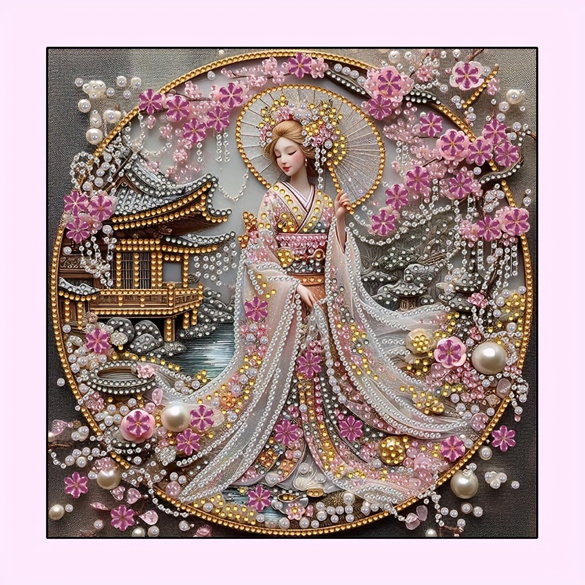 

Elegant Vintage Ladies Diamond Painting Kit - Creative Diy Craft, Canvas Art For Living Room, Bedroom, Study Decor - 11.8x11.8 Inches