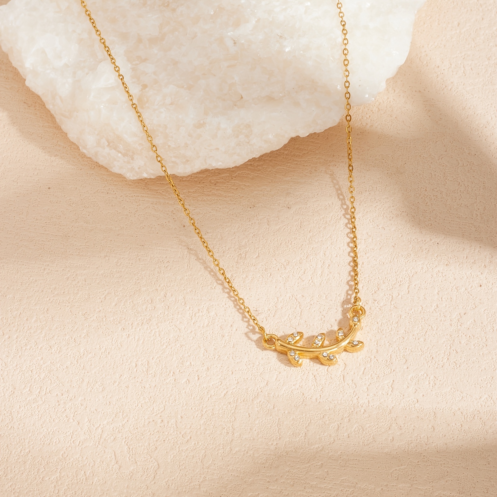 Women's Rhinestone Tree Branch Pendant Necklace