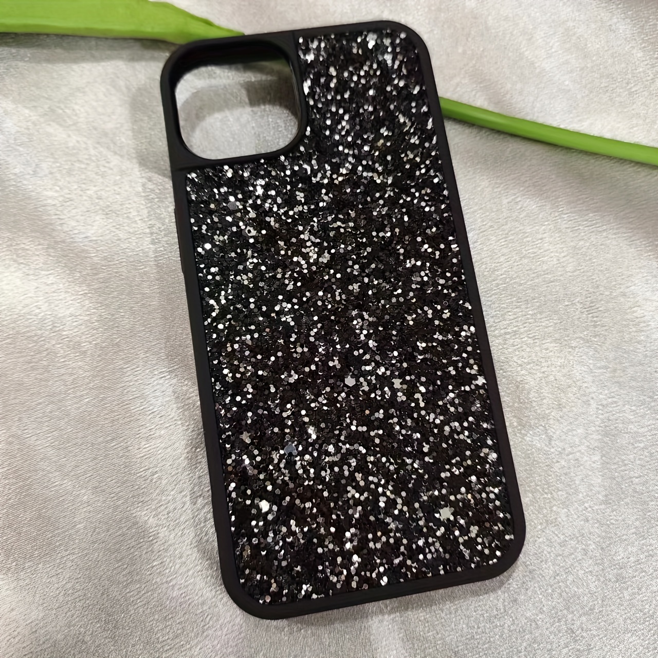 Phone Case: Stylish Black Bling Bling Phone Case Protective Cover Compatible With Iphone15 14 13 12 11 X Xr 7 Plus Pro Series Phone Case Cover