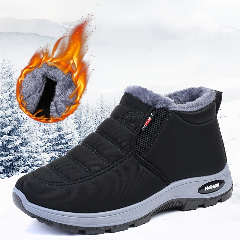 TEMU Women's Thermal Ankle Boots 2026 New Autumn And Winter Style, With Lining, Thickened For Cold Resistance And , Mid-calf Boots, Plush Lining,