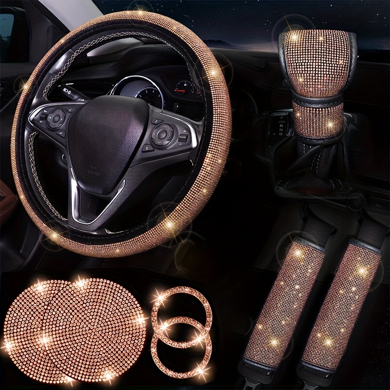 

Ensemble de Décoration Intérieure de Voiture en Strass Scintillants, Kit d'Accessoires de Mode 8pcs pour Toutes les , Accessoires de Décoration de Voiture