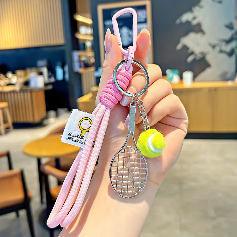 TEMU スポー テニスペンダントキーホルダー かわいい小さなボールデザイン バッグ おしゃれな車用吊り下げパーツ アクセサリー ギフト