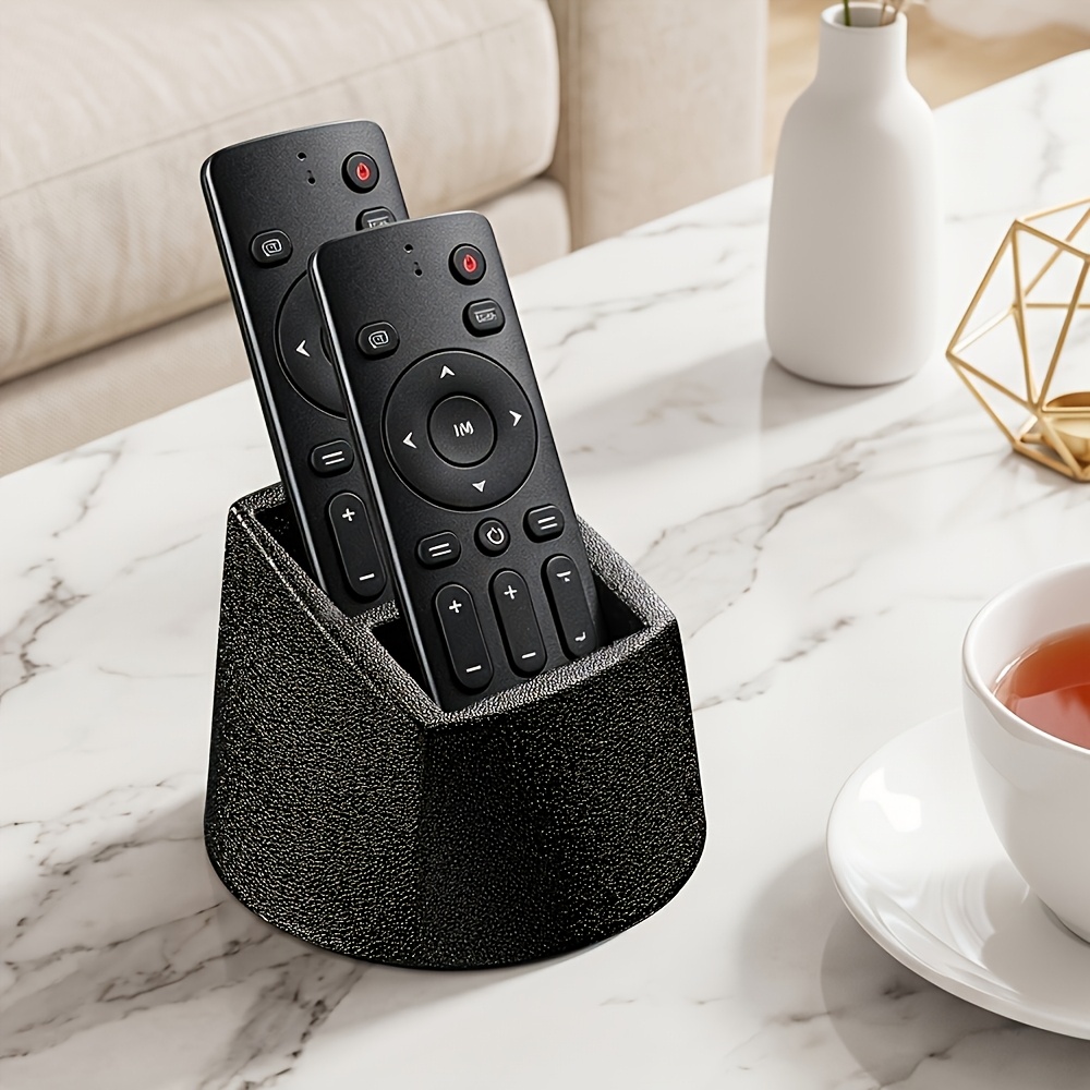 TEMU Soporte para control remoto de 2 compartimentos, Suministros de almacenamiento para oficina, Organizador de control remoto de TV, Decoración