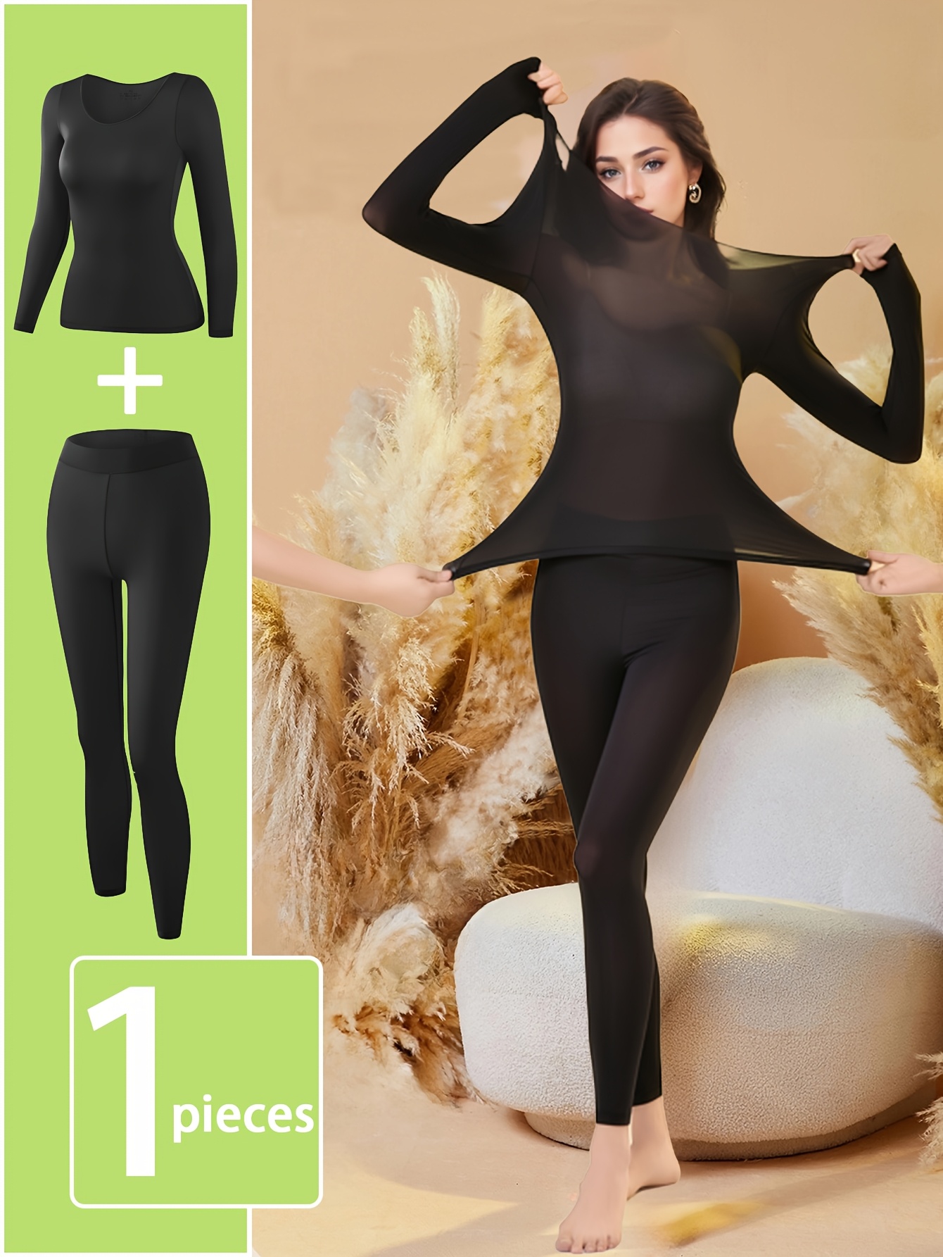 Damen Thermounterwäsche Mit Stehkragen – Winter-Fleece, Ultraweich, Warme Basisschicht