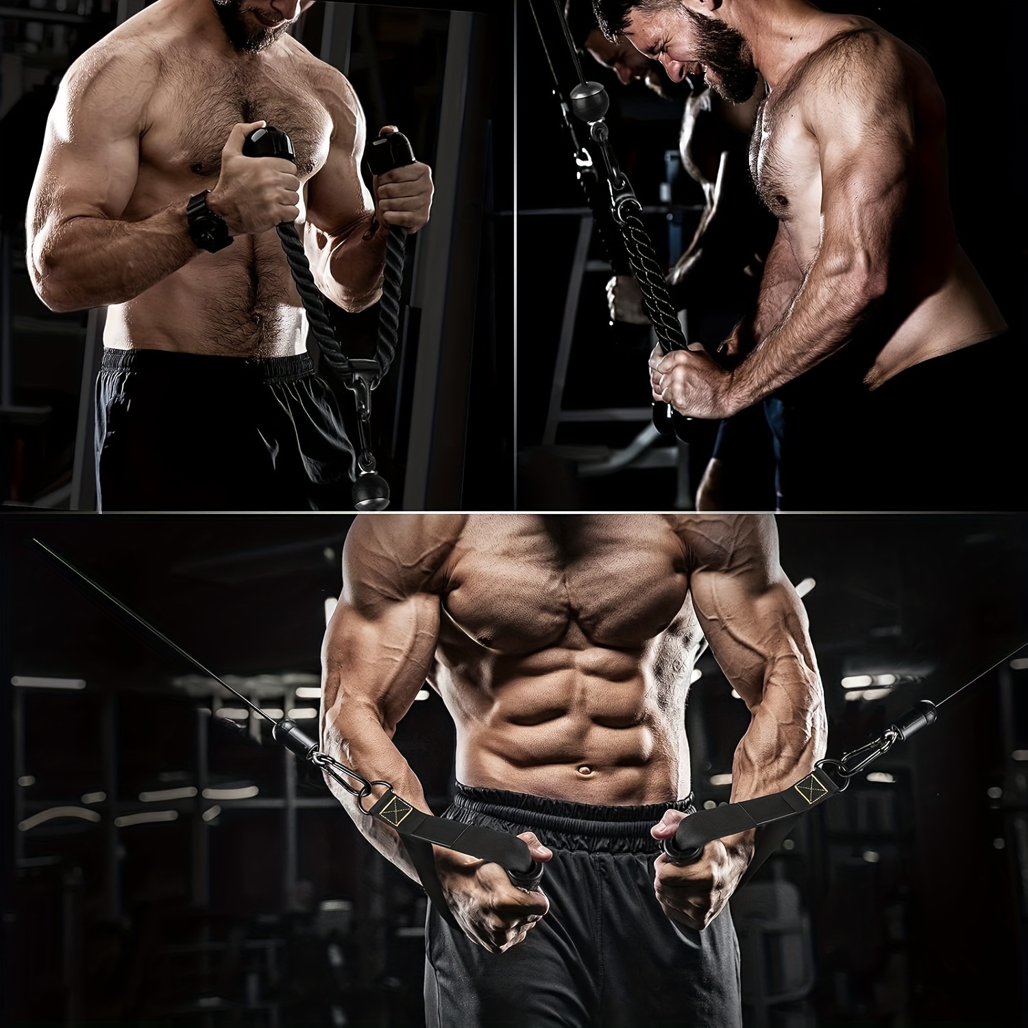 premium pull cable machine set tricep rope loading pin details 2