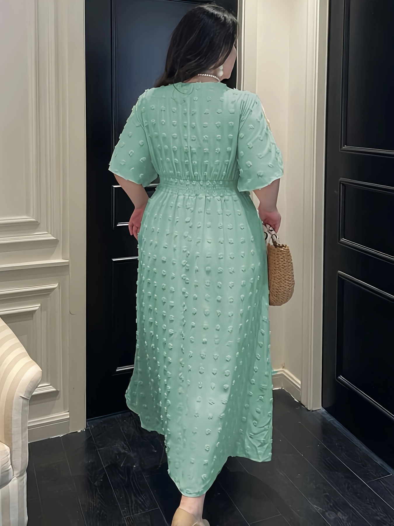 women's plus size mint green dress womens plus size textured dot size 6