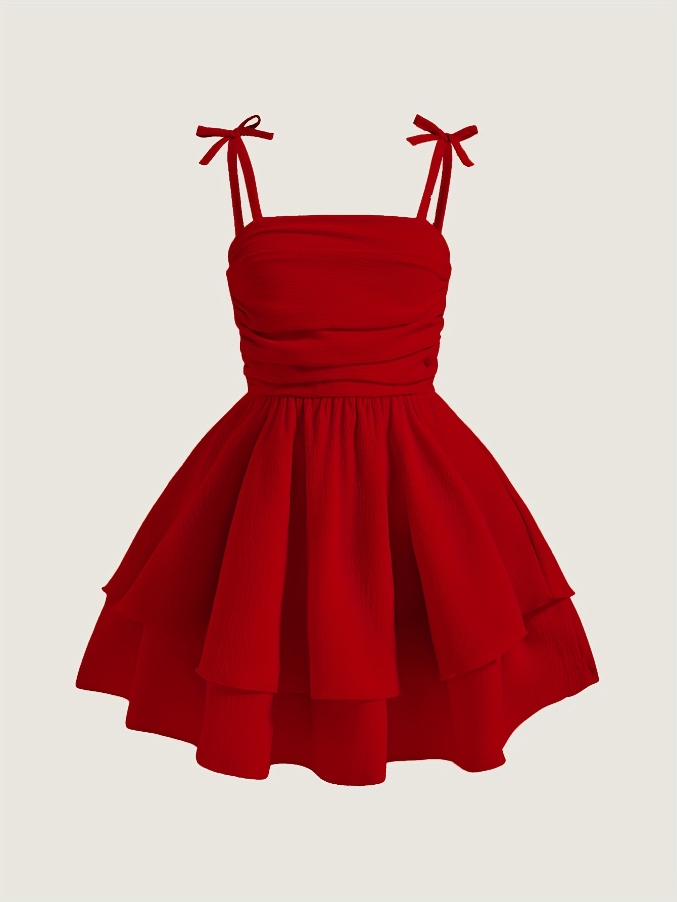 open lace back dress The Blythe Dress | Bow Red with Bows / XL | 100% Polyester main image 0