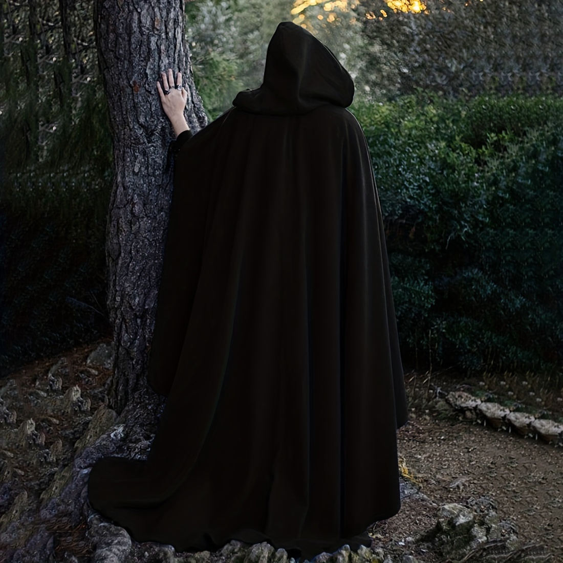 Cape Médiévale à Capuche Avec Broche Viking - Écharpe Chaman, Costume Renaissance - Pour Cosplay, Halloween, Fêtes - 3
