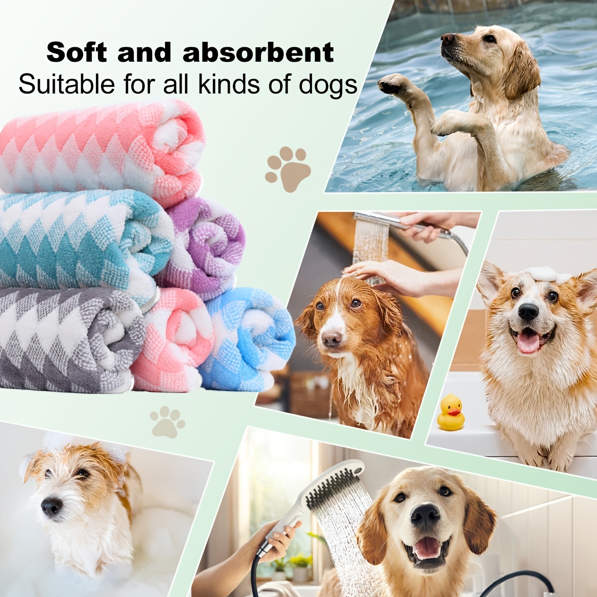 

Ultra-absorbent Dog Bath Towel - Quick-dry Polyester Fiber Pet Towel For Dogs, Grooming, Bathing & Cleaning - Comfortable, Skin-friendly, No Battery Needed