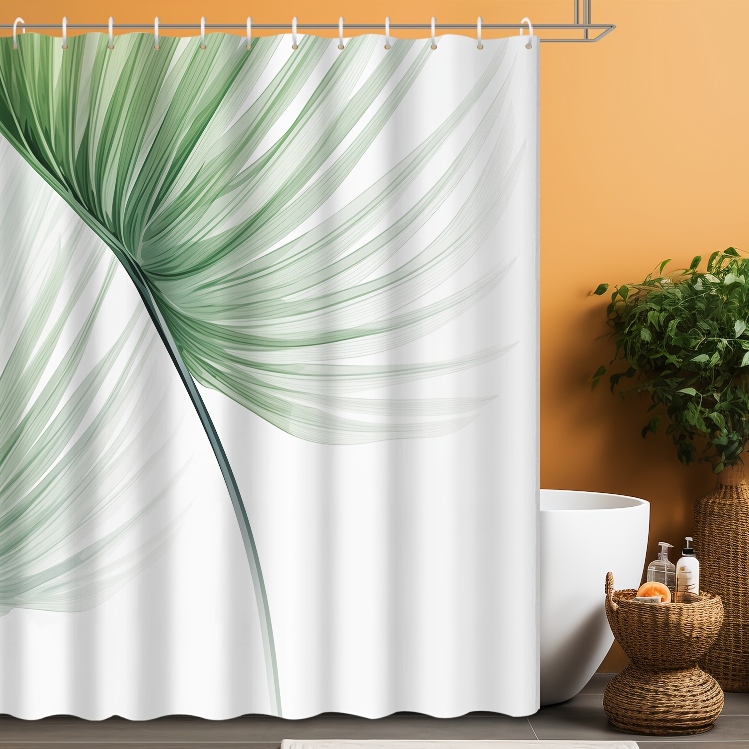 

1pc Pattern Shower Curtain , Bathroom Curtain, Bathroom Accessories,