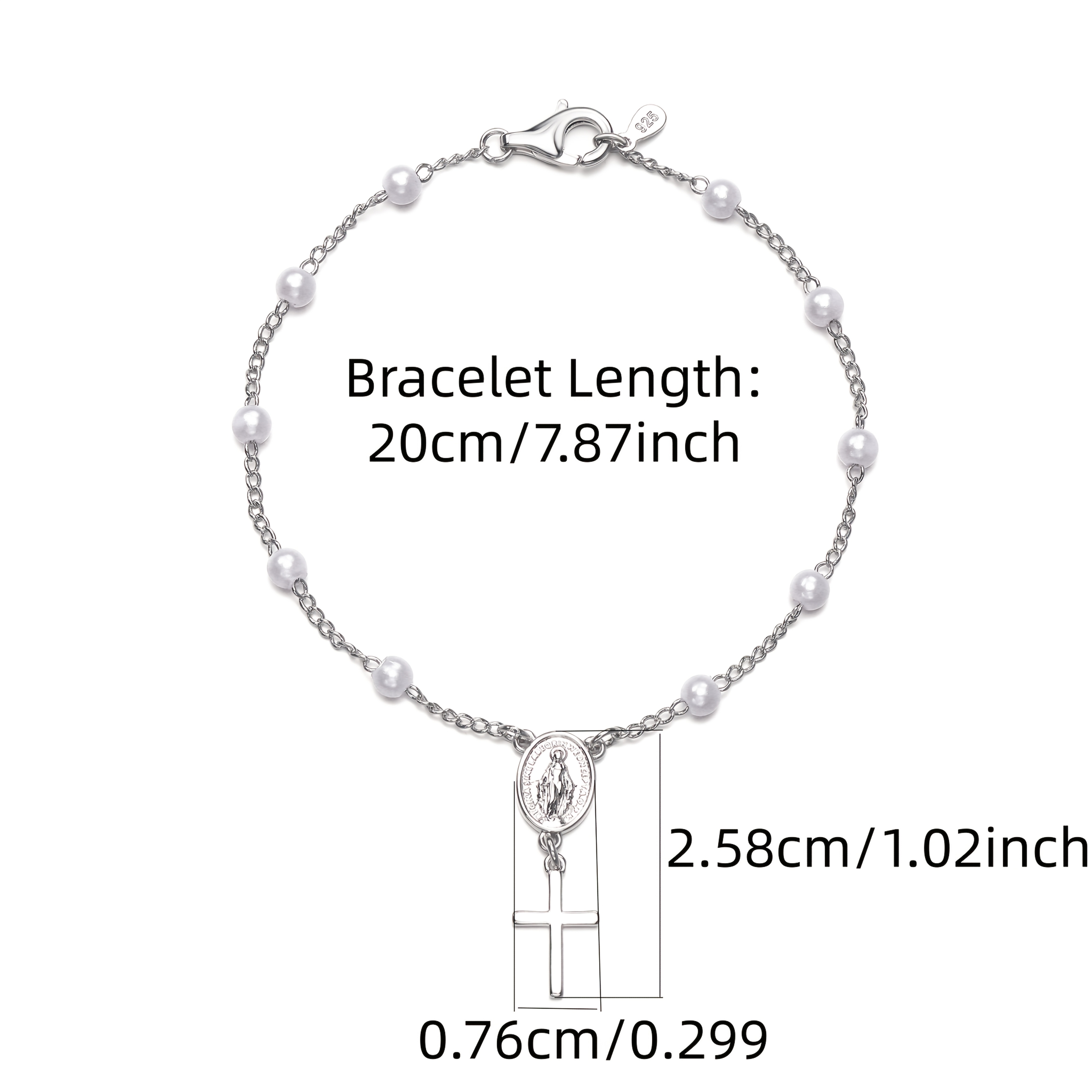 For Men And Women Featuring A Cross And Freshwater Pearls, Designed As Religious Jewelry With A Niche. This Retro-style Piece Adds To Your Wrist And Elegant Gift Box
