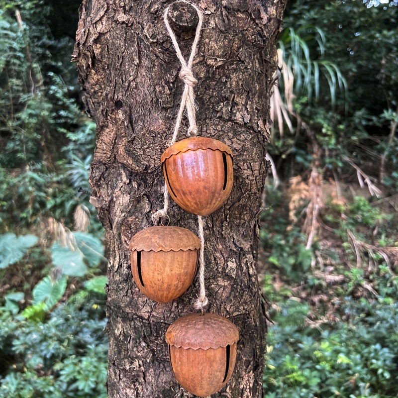 Image of Of Outdoor Decorative Wind Chimes 7.5cm/2.95inch Metal Jingle, Handmade With Jute Rope Hung, Bell Is Suitable For Garden, Lawn And Garden Decoration, Retro Pastoral Style Makes The Garden More Warm