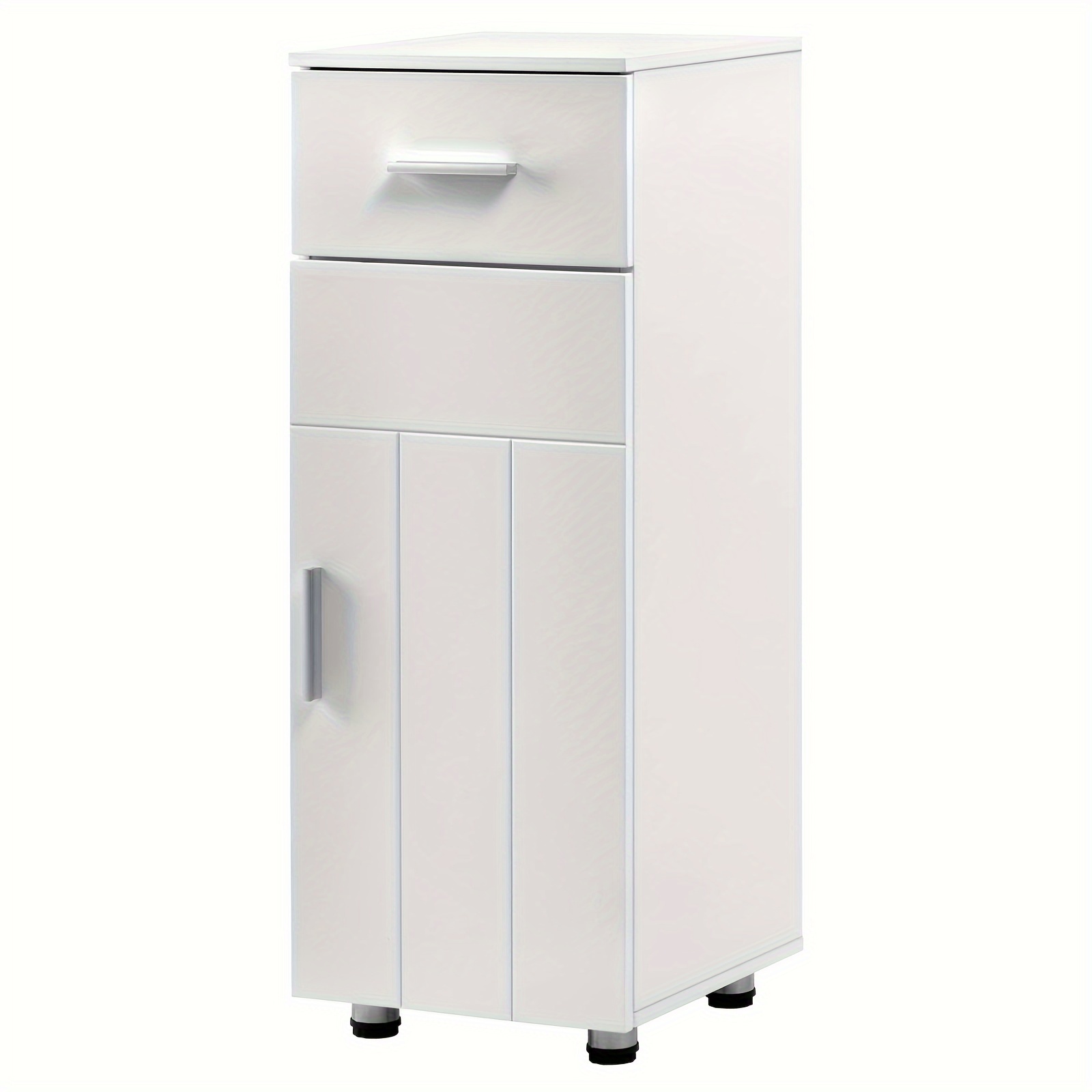 Image of 1pcs Bathroom Cabinet, Bathroom Cabinet With 1 Drawers, With 1 Adjustable Partition, Bathroom Cabinet Drawer Cabinet With Door, Storage Cabinet, 30x80x30 Cm, Matt White