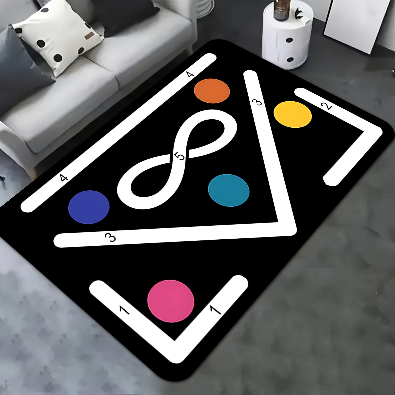 TEMU 1pc Geometric Pattern Indoor Area Mat, Non-slip Floor Mat, Hanging Tapestry, Yoga Mat, Machine Washable And , Multiple Sizes , Suitable For