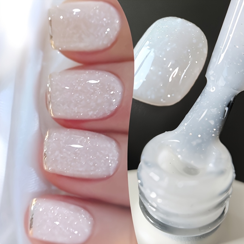 TEMU Born Pretty 10ml Snow Glitter Polish - Semi-permanent Nail Art For Manicure, Soak Off Led Gel Nail Varnishes