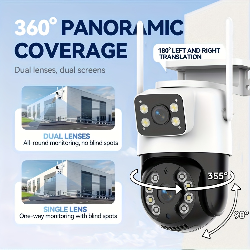 dual lens indoor outdoor security camera design color night office security monitoring baby elderly pet care camera details 4