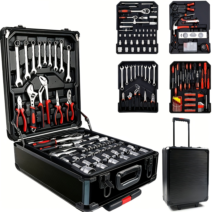 899 52-Piece Professional Multi-Functional Tool Set with Portable Case, Chrome Vanadium Steel, for Home and Car Maintenance