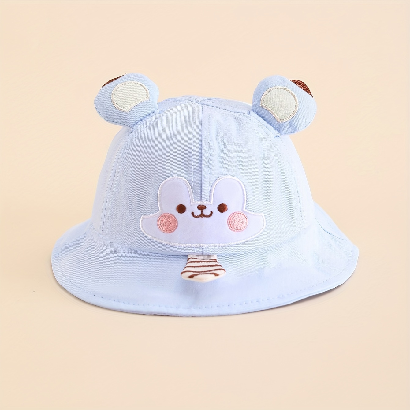 1pc Cartoon Bear Design Children's Bucket Hat/Fishing Hat, Spring